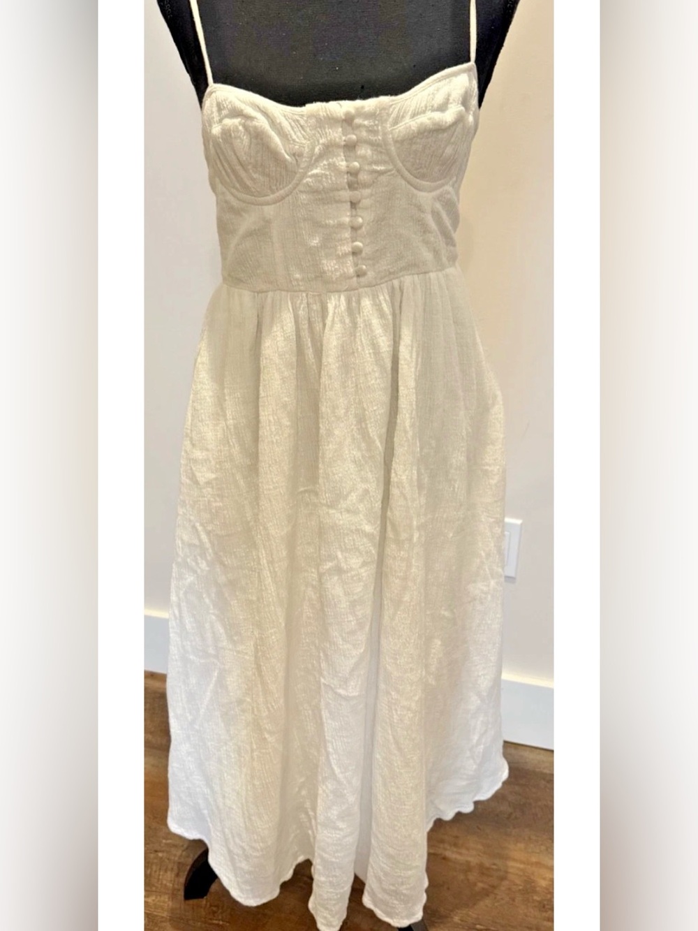 ASTR The Label White Gauze Midi Dress Womens Medium